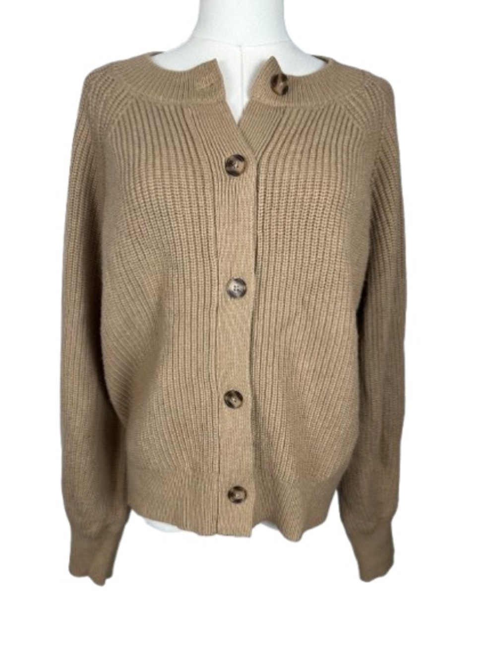 Banana Republic Ribbed Button-Front Cardigan - Camel Brown